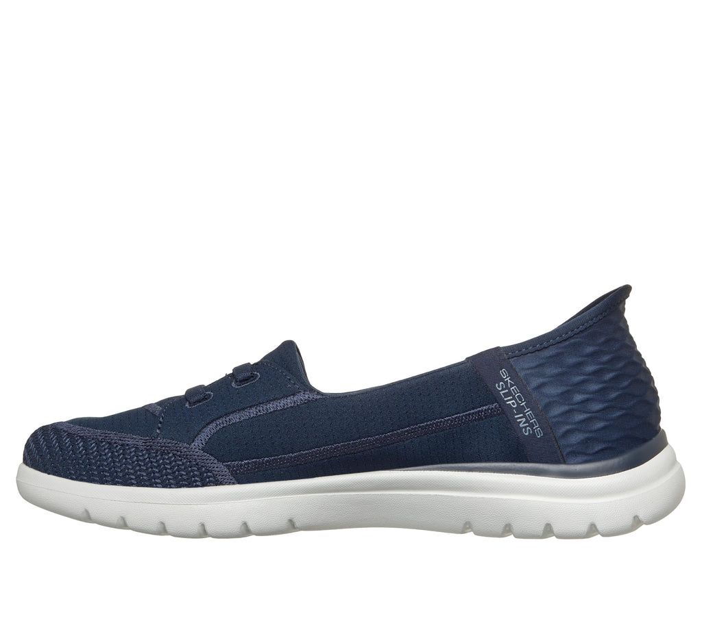 Skechers Women's Slip-ins: On-The-Go Flex - Top Notch Loafer Flat, Navy/Gray, 8