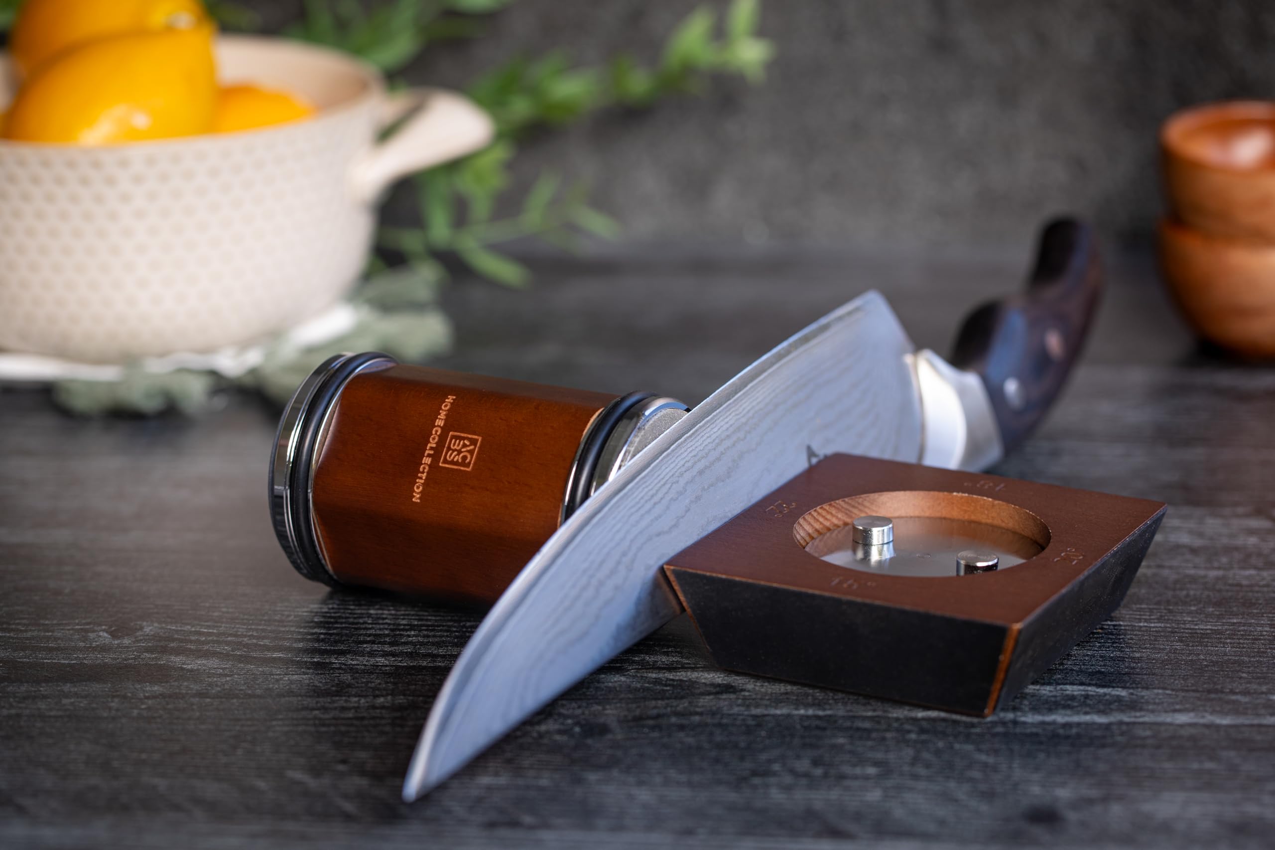 ACBS Home Collection Rolling Knife Sharpener Kit – Manual Knife Sharpeners with Magnetic Holder – Kitchen Knives Sharpener with Diamond & Corundum Discs – 15°, 18°, 20° & 22°