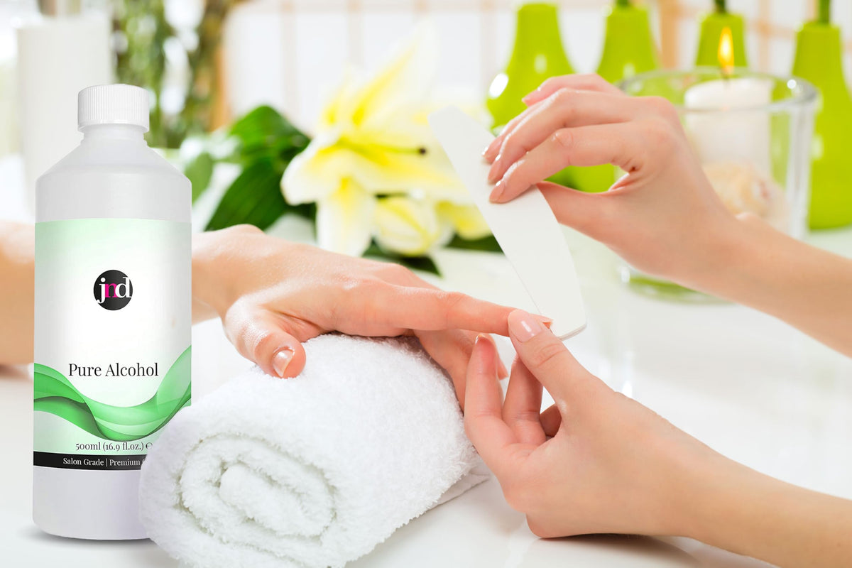 100% Pure Alcohol Prep & Wipe Cleanser Nail Gel Polish Residue Remover (500ml)