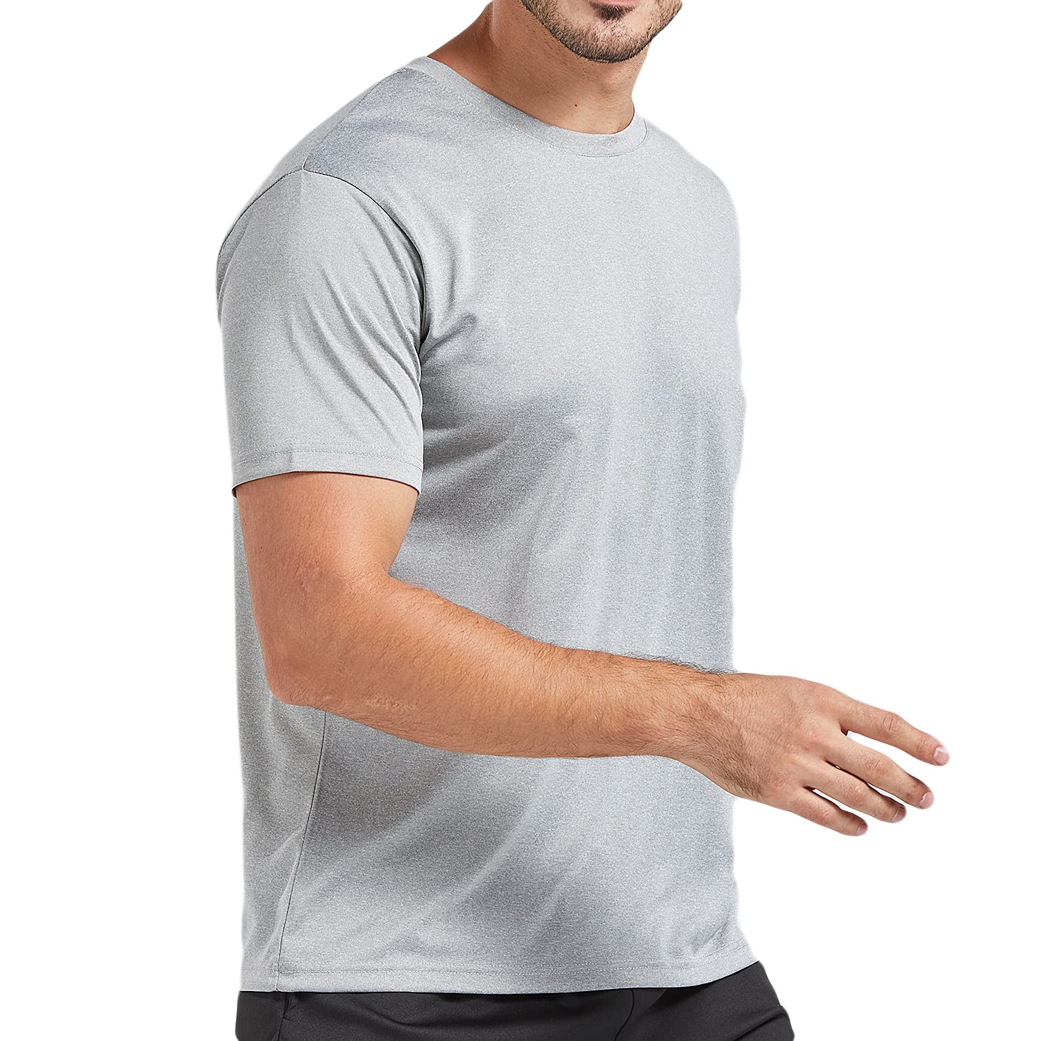 5 Pack Men's Dry Fit T Shirts Athletic Running Gym Workout Short Sleeve Tee Shirts for Men (US, Alpha, Large, Regular, Regular, Set 4)