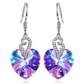 Kate Lynn Angel Wings 925 Sterling Silver Heart Earrings for Women, Christmas Birthday Gifts for Women Anniversary Jewelry for Girlfriend Wife, Mothers Day Gifts for Mom Daughter, Crystal Earrings Jewelry for Her