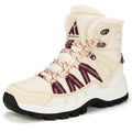 Mishansha Women's Winter Snow Boots Water-Resistant Warm Fur Lined Ankle Hiking Boot Non-Slip Outdoor Cold Weather Shoes Beige Size 8