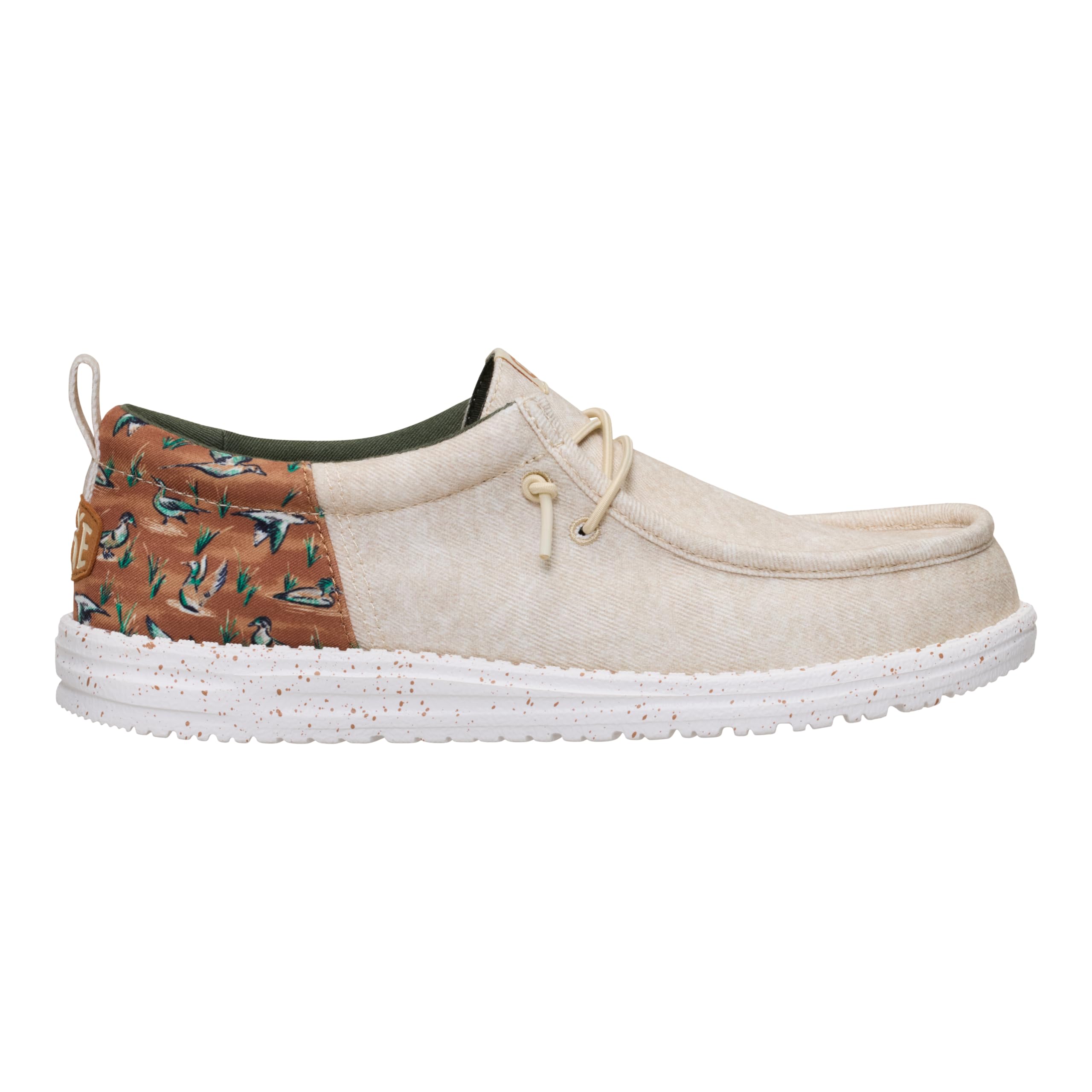 HEYDUDE Wally Funk Duck Print Wood Ash/Multi 11, Mens Shoes, Slip-on Loafers, Comfortable & Light-Weight