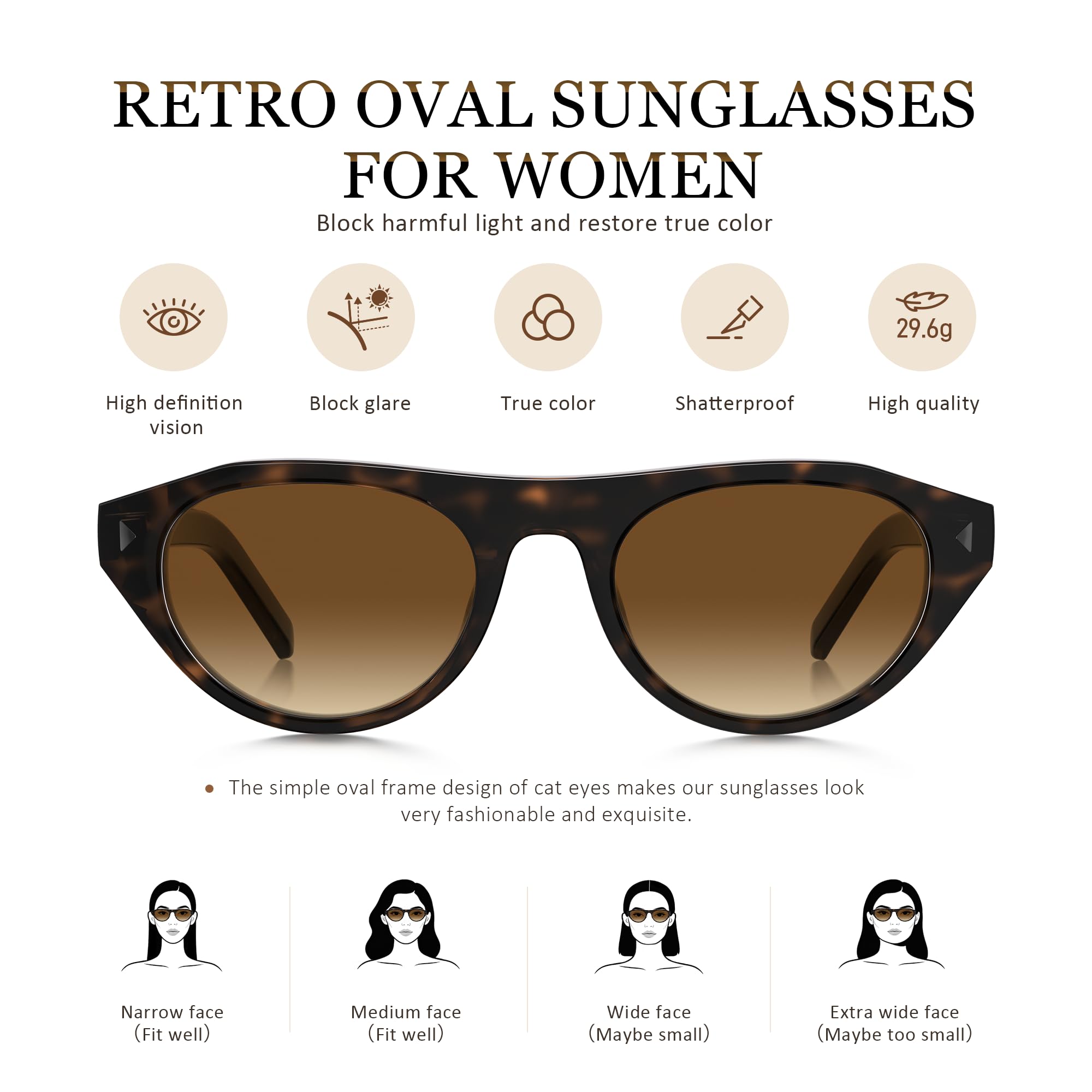 phikttu Retro Oval Sunglasses for Women Men Small Narrow 90s Vintage Round Shades UV400 Lightweight Designer Cateye Glasses