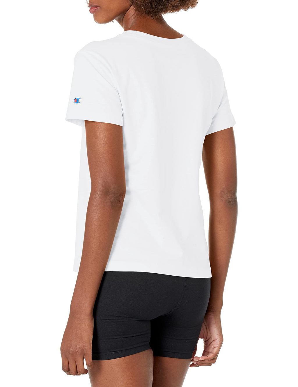 Champion womens Classic Tee, Script Logo T Shirt, White-y08113, Medium US