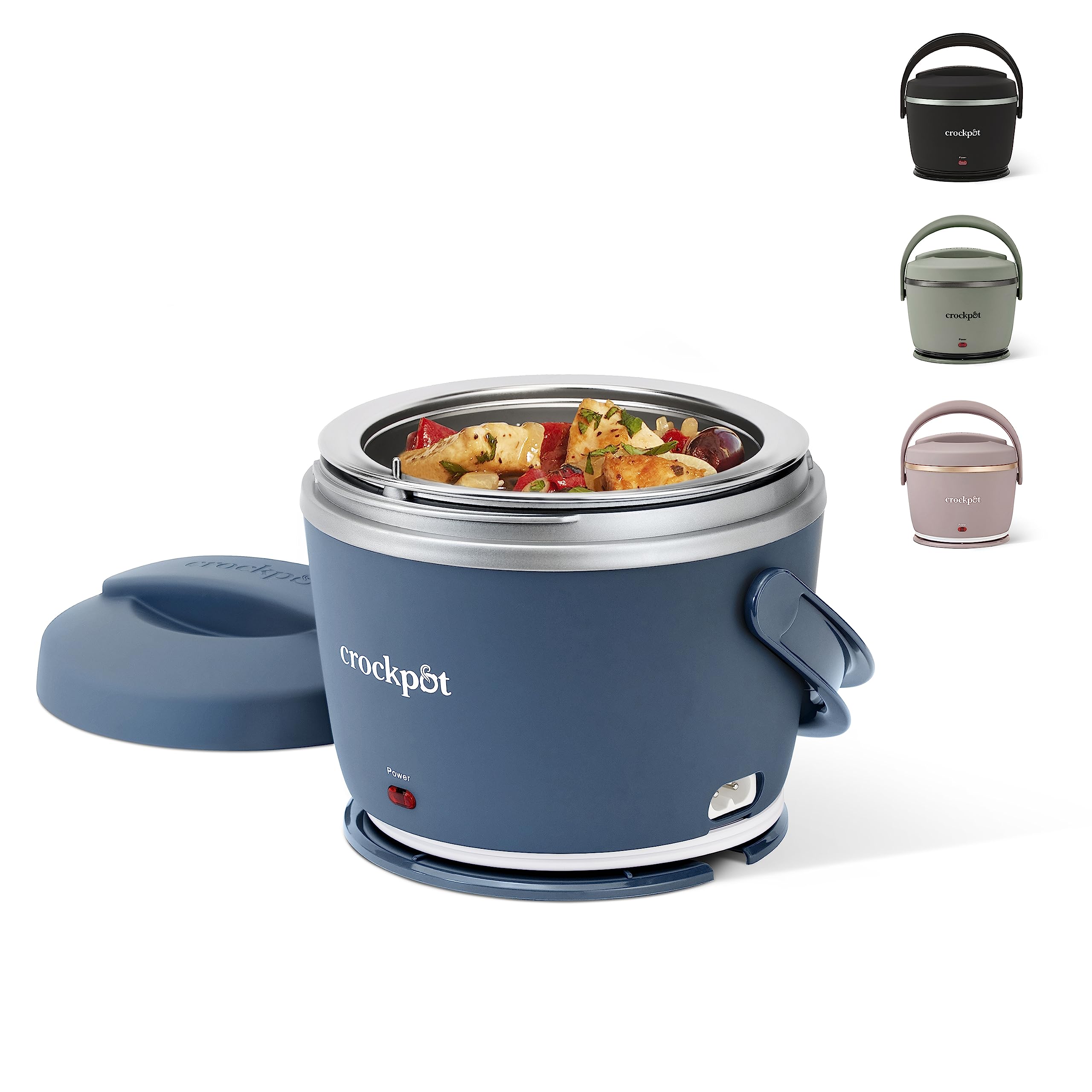 Crock-Pot 20oz Portable Electric Food Warmer, Personal Lunch Box Keeps Food Spill-Free & Warm, Ideal for Travel, Work, School, Car, On-the-Go, Dishwasher-Safe, Giftable, Faded Blue