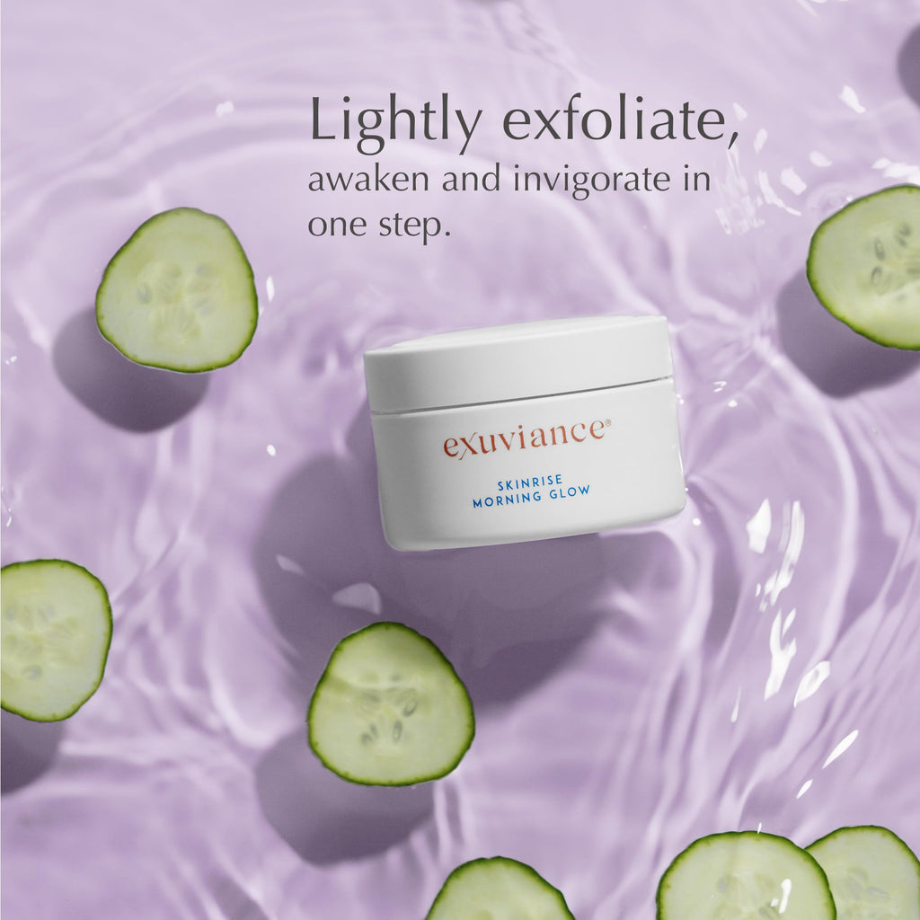 EXUVIANCE SkinRise Morning Glow, Anti Aging Facial Toning Pads |Gently Exfoliates and Hydrates Skin's Moisture Barrier, with PHA/Bionics, Green Tea & Cucumber Extract, 1.7 Fl oz