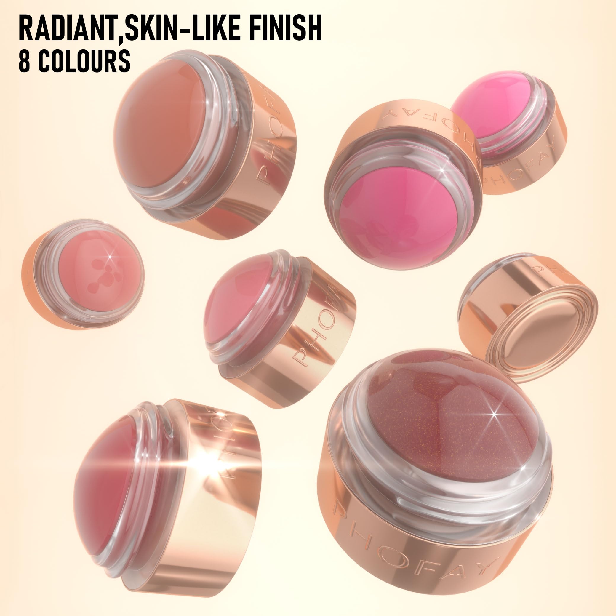 PHOFAY 3-in-1 Flush Balm Cream Blush,Mousse Blushs Cream & Lipstick Gloss-Soft Silky Creamy Texture,Vegan & Lightweight Matte Finish Cosmetics Long-Lasting Moisturizing Blush daily makeup (05#)