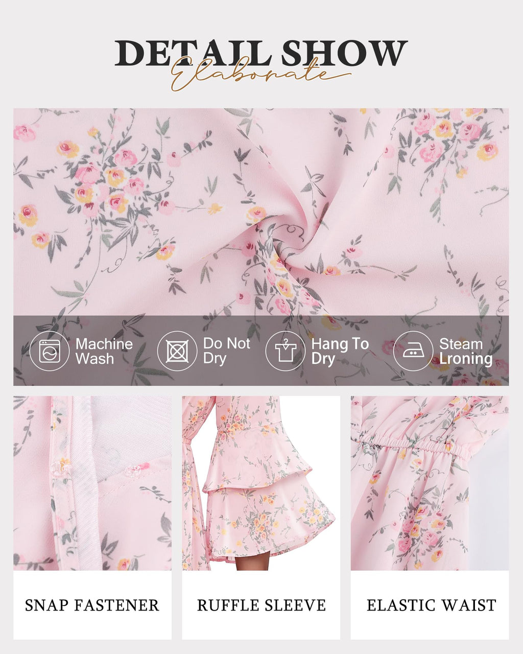 Bebonnie Pink Wedding Guest Dress: Curvy Women Spring Summer 3/4 Sleeve Flowy Engagement Birthday Wedding Guest Dress Garden Party Bridesmaid Date Night A Line Short Boho Maxi Dresses Multi Pink XXL
