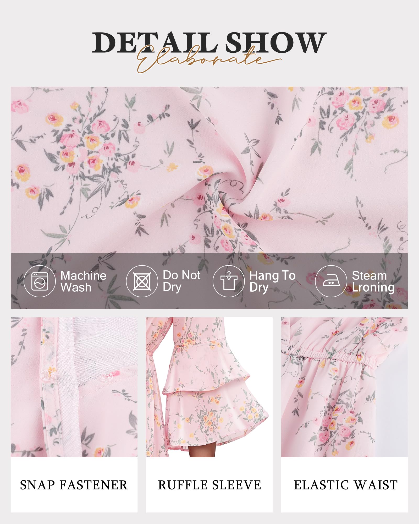 Bebonnie Pink Wedding Guest Dress: Curvy Women Spring Summer 3/4 Sleeve Flowy Engagement Birthday Wedding Guest Dress Garden Party Bridesmaid Date Night A Line Short Boho Maxi Dresses Multi Pink XXL