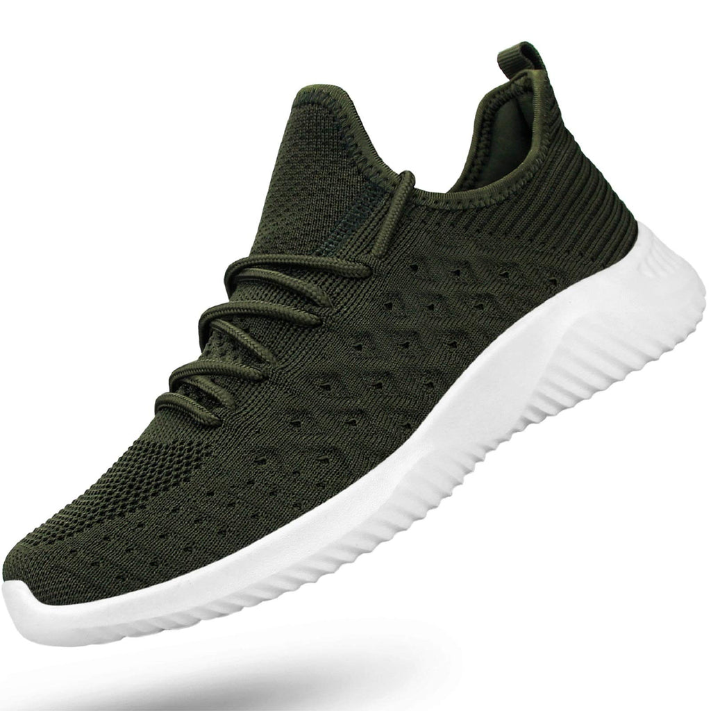 Feethit Mens Slip On Walking Shoes Lightweight Breathable Non Slip Running Shoes Comfortable Fashion Sneakers for Men Green Size 12
