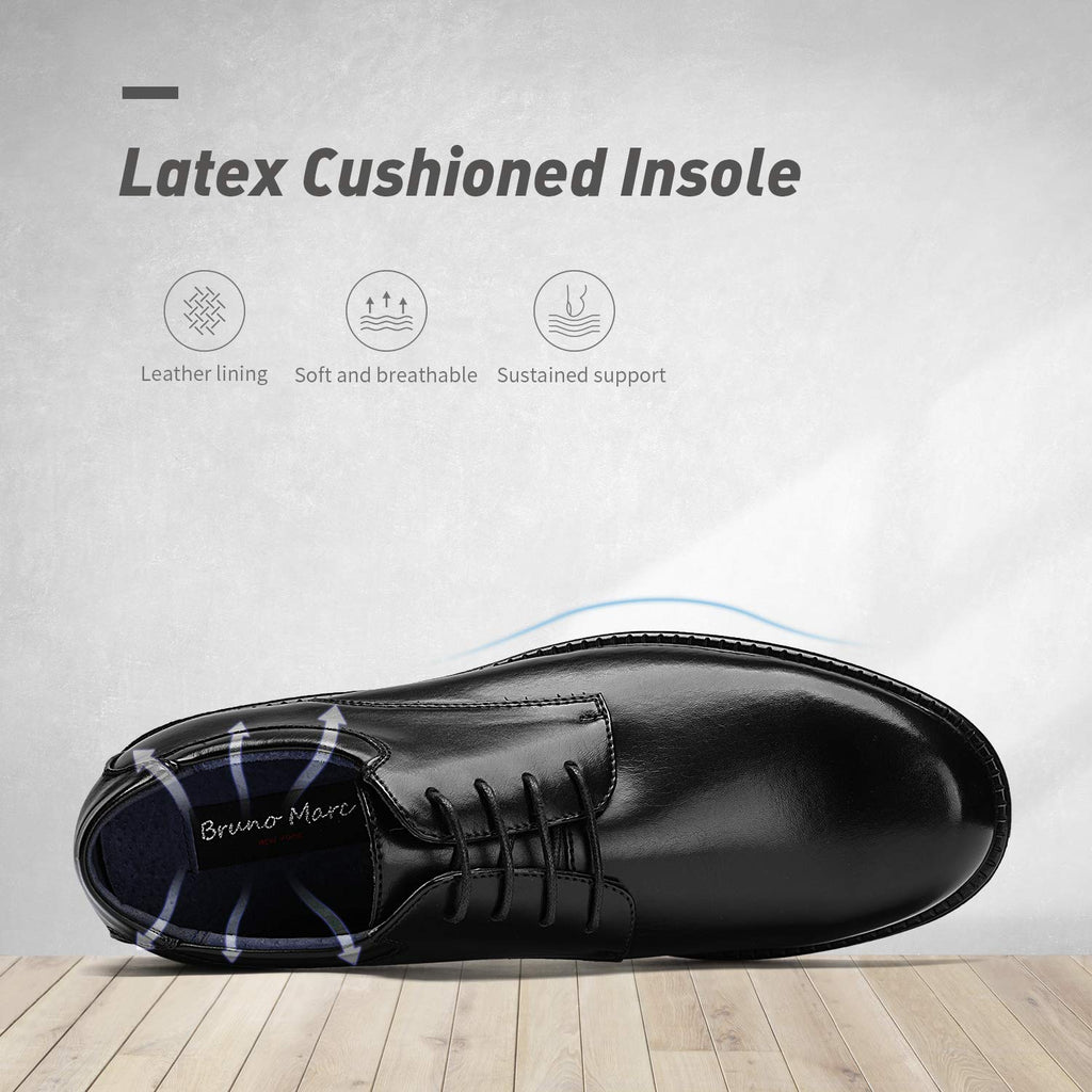 Bruno Marc Men's Dress Oxford Shoes Classic Lace Up Formal Shoes,Size 12W,Black,DOWNINGWIDE-02