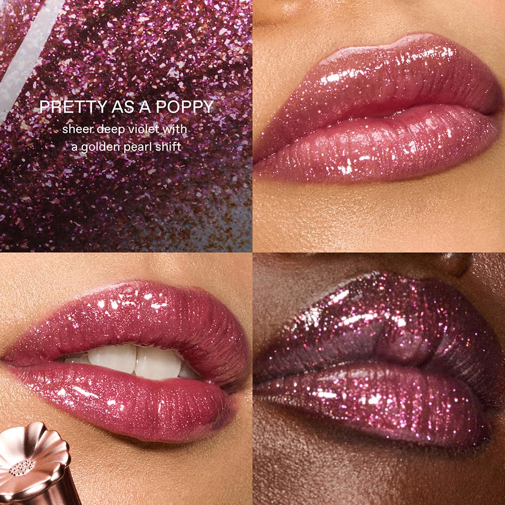 r.e.m. beauty by Ariana Grande Wicked: For Good | Poppy Plumping Lip Gloss | Pretty as a Poppy | Instant Plumping Effect for Hydrated, Softer and Smoother Lips | Silky, Non-Sticky Feel | 0.34 Fl Oz
