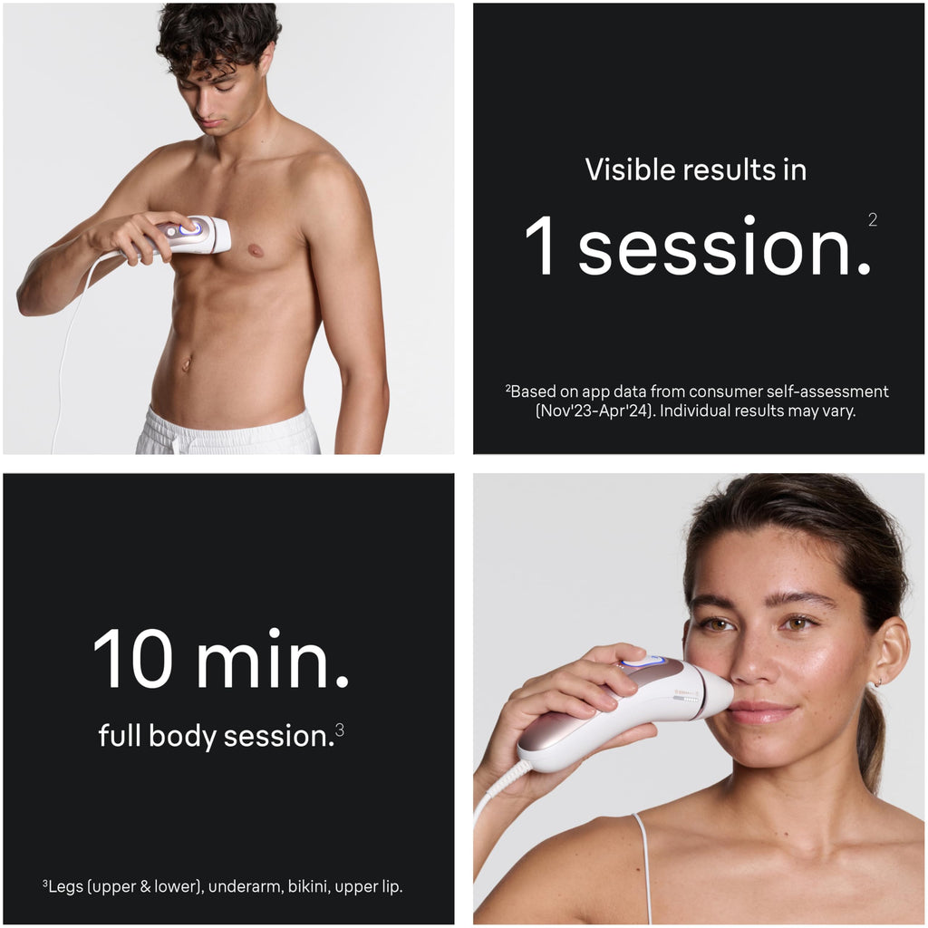 Braun Smart IPL, Vogue’s Best Hair Removal Device, Skin i·Expert Pro 7: at Home Laser Hair Removal, Permanent Visible Hair Reduction, Free App, Vanity Case, Venus Razor, 4 Smart Heads, IPL7387