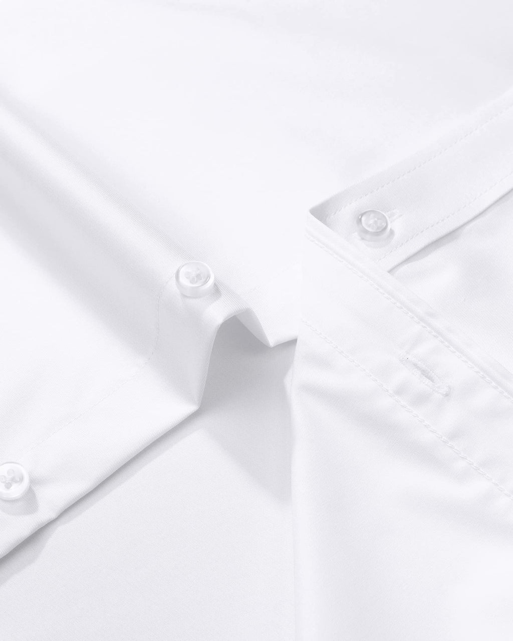 J.VER Men's Dress Shirts Solid Long Sleeve Stretch Wrinkle-Free Formal Shirt Business Casual Button Down Shirts White Large