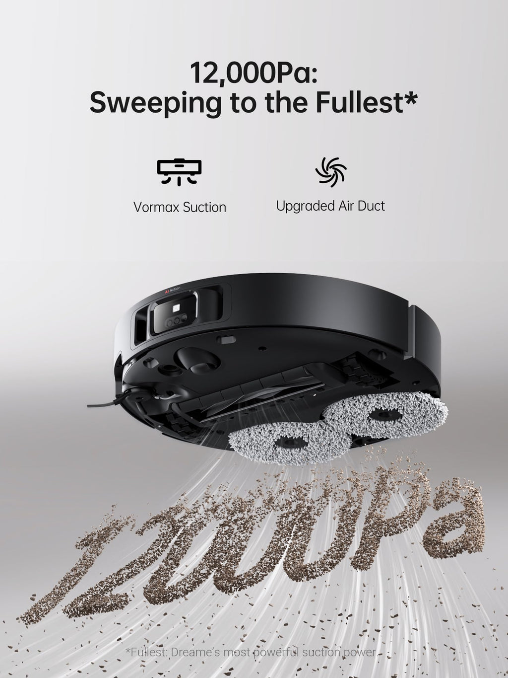 DREAME X40 Ultra Robotic Vacuum with Removable & Liftable Mop, 12,000Pa Suction, Side Brush Extensive Cleaning, 158°F Mop & Washboard Self Cleaning, Auto-Empty, Auto Refill, liftable Brushes
