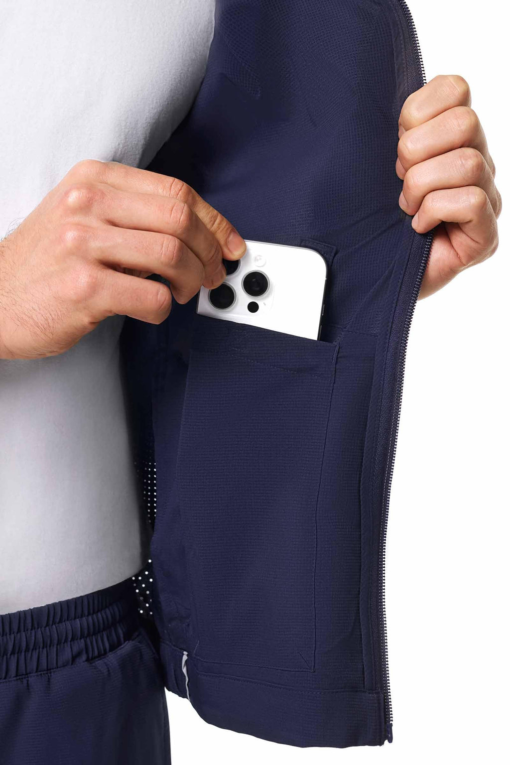 Coolibar Men's Sport Jacket - UPF 50+ Sun Protection - Outpace in Navy