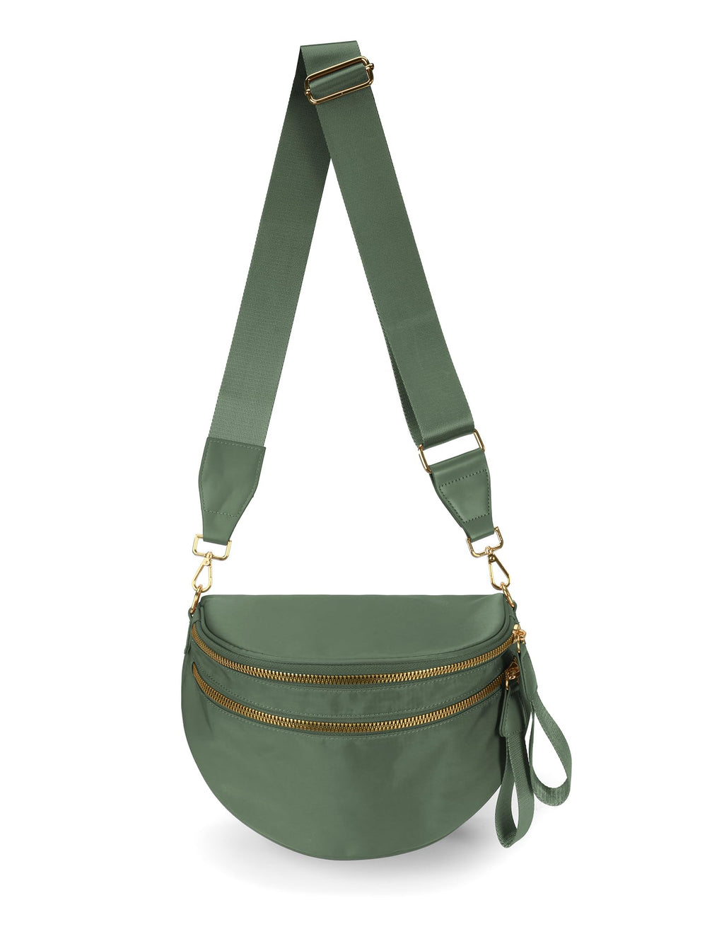 Spacious Nylon Crossbody Bag Bum Bag Handbags Wallets Purses Trendy Shoulder Bag for Women (green)