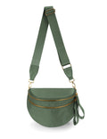 Spacious Nylon Crossbody Bag Bum Bag Handbags Wallets Purses Trendy Shoulder Bag for Women (green)