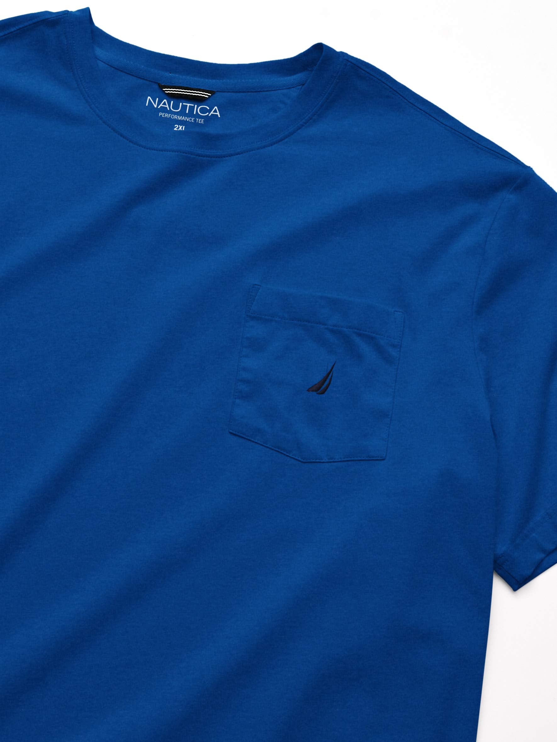 Nautica mens Solid Crew Neck Short-sleeve Pocket T-shirt T Shirt, Monaco Blue, 4X US