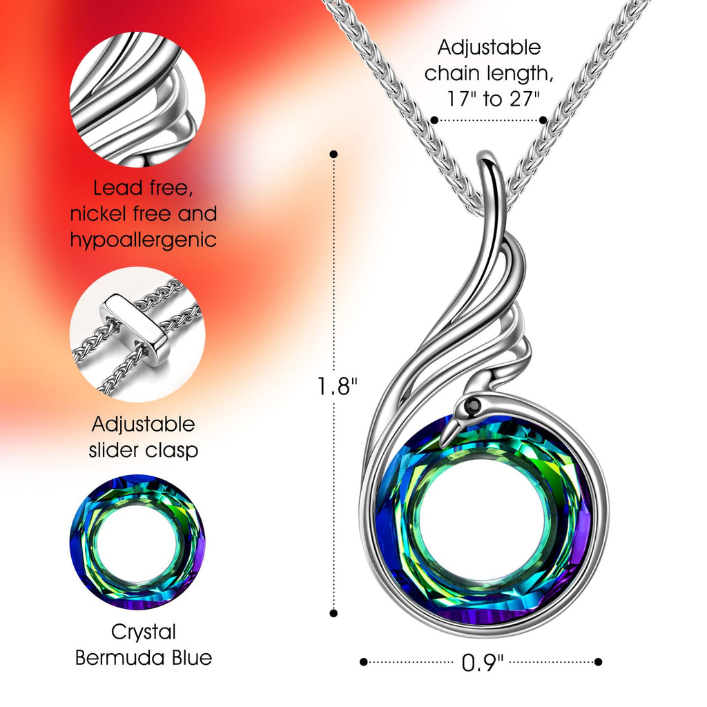 Kate Lynn Phoenix Necklaces for Men Women Pendant Necklace, Unique Birthday Gifts for Women Men, Christmas Mothers Day Gifts for Mom Wife Daughter Fathers Day Jewelry for Dad Husband, Womens Mens Crystal Jewelry