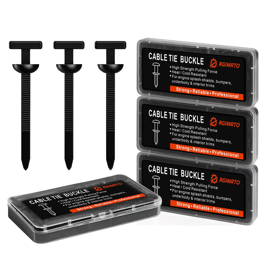 Nylon Universal Cable Tie Buckles & Automotive Tools Clips – Heavy-Duty Fasteners for Car Parts, Bumpers, Splash Shields, Fender Liners & Underbody Panels 4-Case Organizer Box 120Pcs