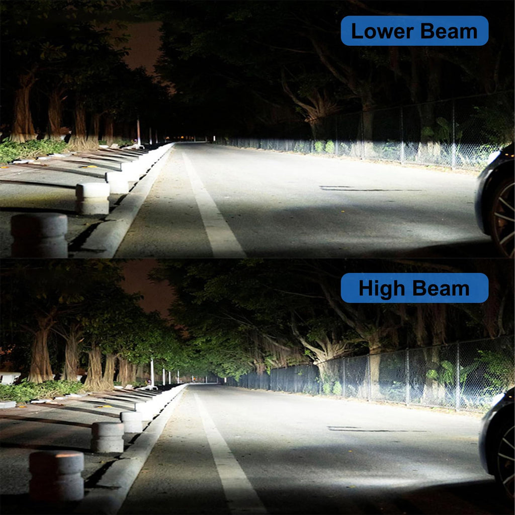 AHOBXD Upgraded H4 Bulbs Super Bright 60000LM Brightness 900% White H4/9003 Car Light Bulbs Cooling Fan 1:1 Halogen Size 100000hrs Long Lifespan Plug and Play Fog Lights Pack of 2
