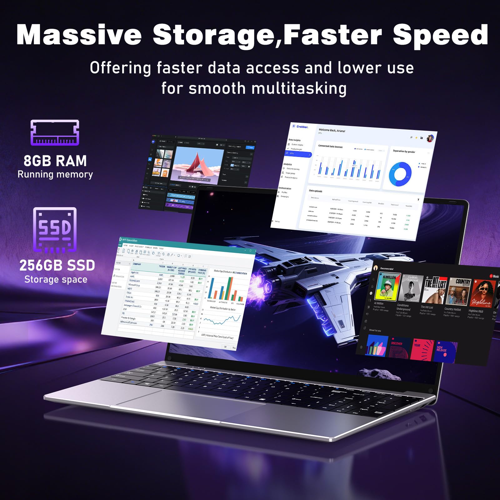 NIAKUN Laptop Computer 2026, 15.6 Inch Lap Top PC Window 11 Pro, 8GB RAM 256GB SSD, Int Pentium Gold Processor 4425Y, 2-Year Warranty, Bluetooth, Mini HDMI, FHD 1920 * 1080, Office 365, Business
