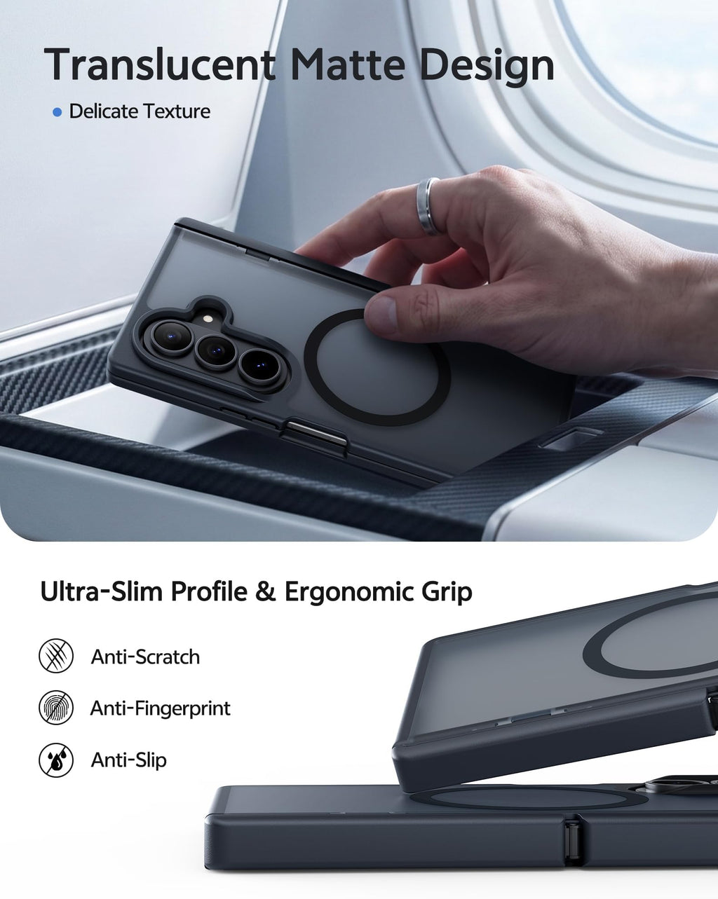 FNTCASE for Z Fold 8 Ultra/Z Fold 7 Case: with Kickstand Hinge Protection
