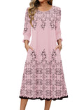 Zeagoo Casual Dresses for Women 2026 Plus Size Summer Womens Dresses Floral Dress with Pockets 3/4 Sleeve Dress Floral-589 XXL