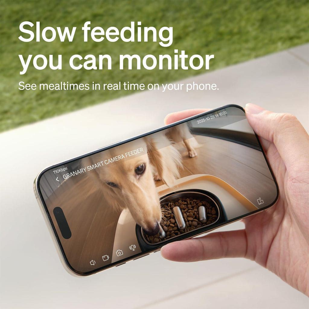 PETLIBRO Automatic Dog Feeder with Camera, Auto Cat Food Dispenser Slow Feeders Dogs Bowl, 1080P HD Video with Night Vision, 5G WiFi with 2-Way Audio, Stainless Steel Slow Food Tray