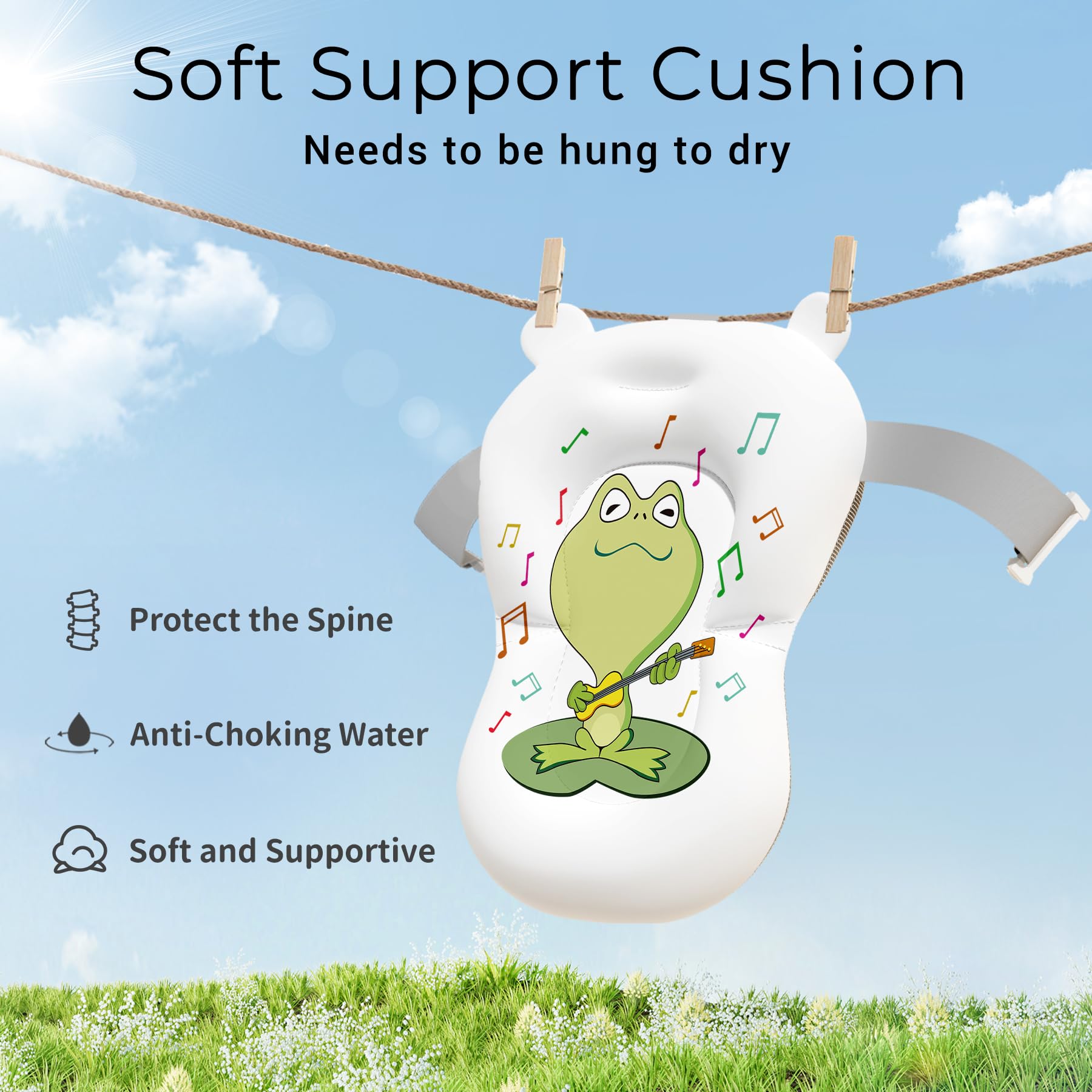 Baby Bathtub, Collapsible Newborn Bathtub for Infant to Toddler 0-24 Months with Soft Cushion and Thermometer,Portable Travel Newborn Tub with No-Slip Feet, Baby Shower Gifts,Grey