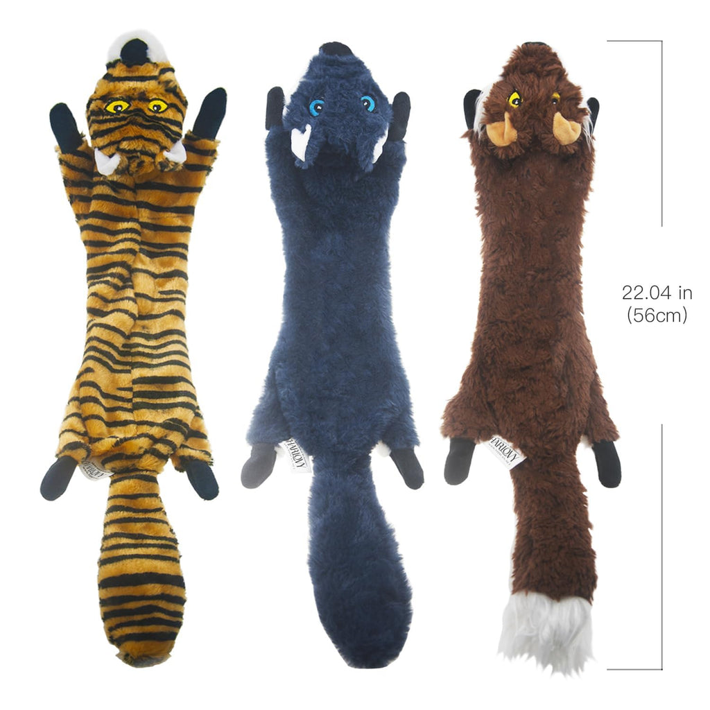 SHARLOVY Dog Squeaky Toys 5 Pack, Pet Crinkle Toy No Stuffing Animals Plush, Dog Chew for Large and Medium, Small Puppy Teething for Boredom