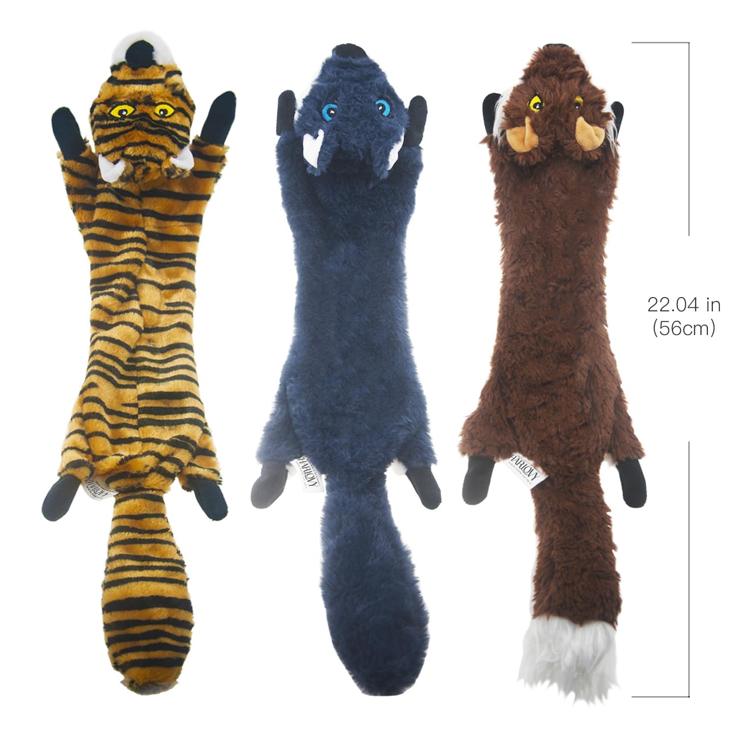 SHARLOVY Dog Squeaky Toys 5 Pack, Pet Crinkle Toy No Stuffing Animals Plush, Dog Chew for Large and Medium, Small Puppy Teething for Boredom