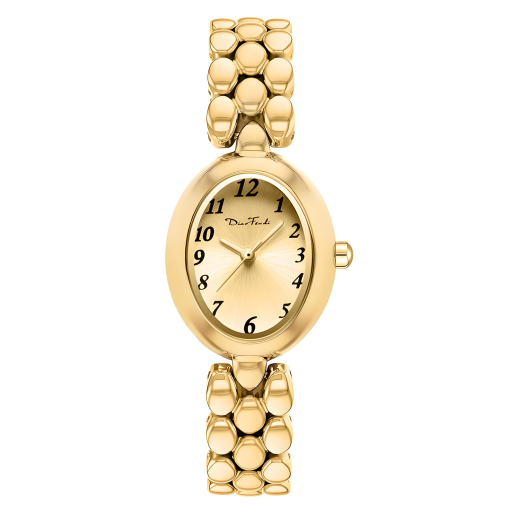 Diaofendi Women’s Gold Quartz Watch Updated Small Luxury Wristwatch with Stainless Steel Band, Stylish Casual Bracelet, and Included Tools (All Gold)