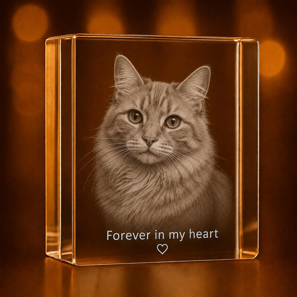 Personalized 3D Crystal Heart Figurine – Custom Photo Engraved Gift, Premium Crystal Keepsake for Anniversary, Wedding, Birthday, Couples & Loved Ones(medium rectangle 3 * 3.5 * 3 inches)