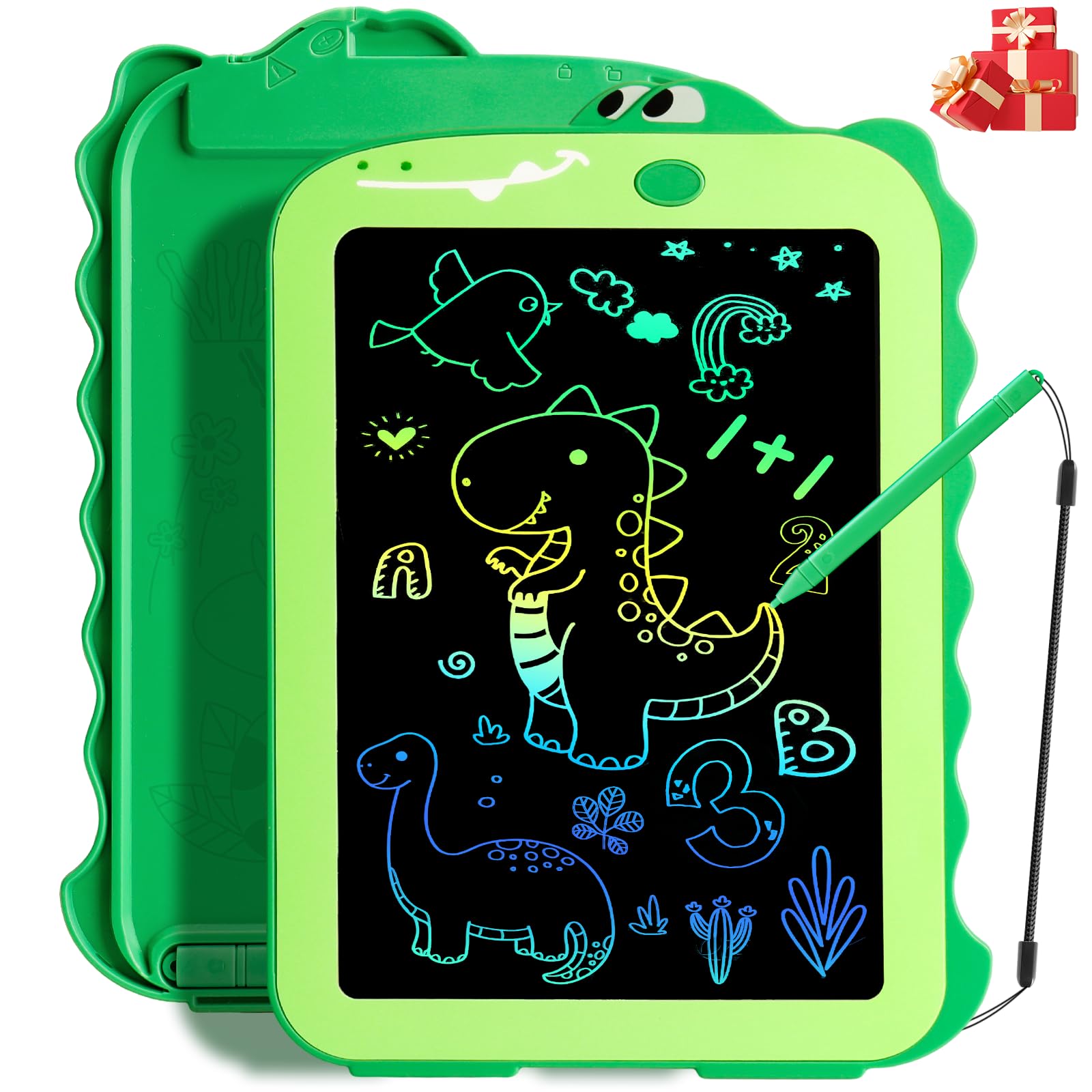 Teriph LCD Writing Tablet for Kids, Colorful Toddlers Toys Drawing Board, Educational Kid Toys, Doodle Pad Dinosaur Toy for 3 4 5 6 7 8 Year Old Boys Girls Birthday Party Christmas Gifts,8.5inch