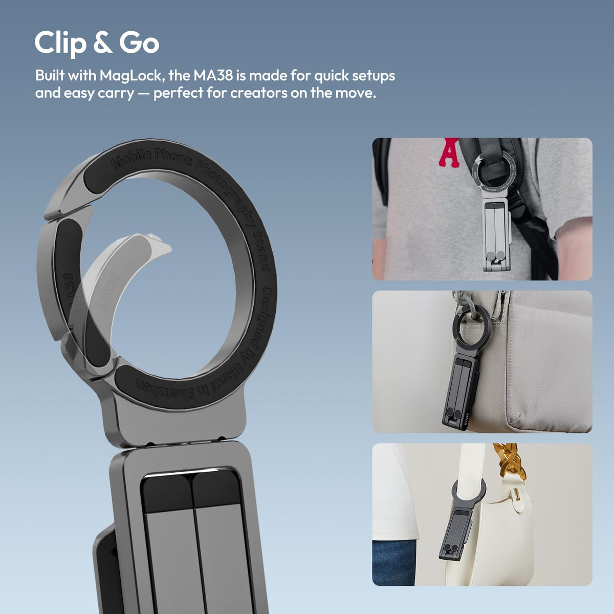 ULANZI MA38 Magnetic Phone Tripod for iPhone 18 Pro, Aluminum Phone Holder