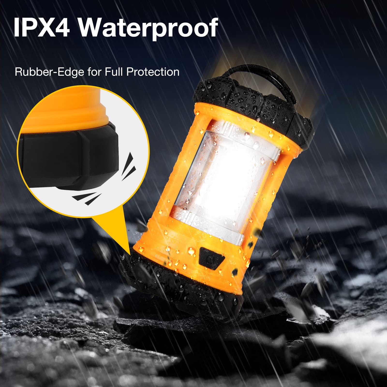 CT CAPETRONIX Camping Lantern, 3200LM Bright Camping Light, 4600mAh Rechargeable LED Lantern for Power Outages, 5 Light Modes Camping Lamp for Fishing/Hurricane/Emergency, Camping Must Haves