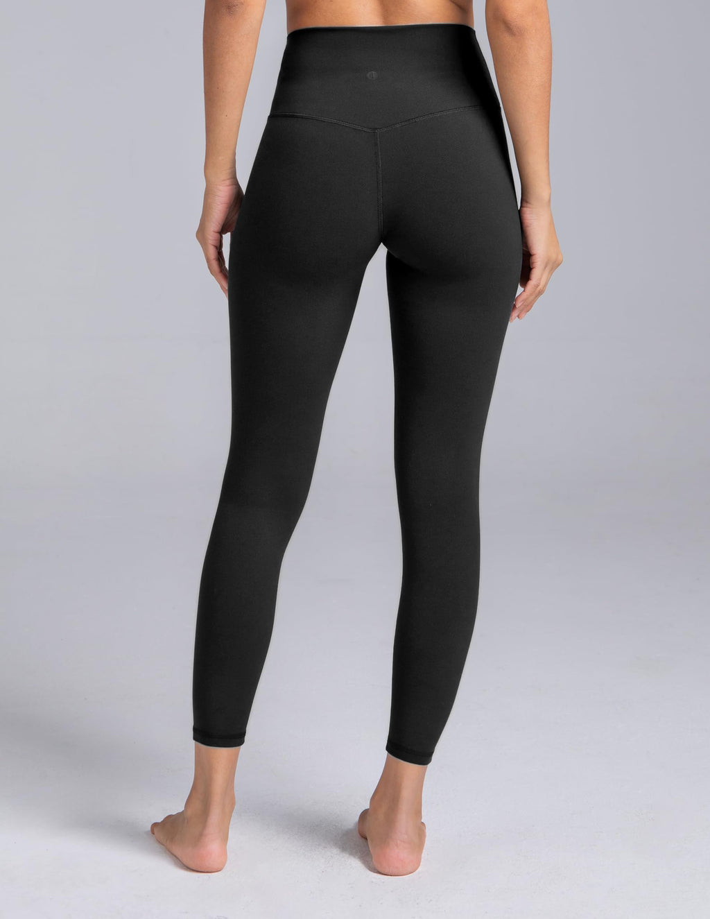 Colorfulkoala Dreamlux No Front Seam Leggings for Women 25" Inseam, High Waisted Buttery Soft 7/8 Yoga Pants (L, Black)