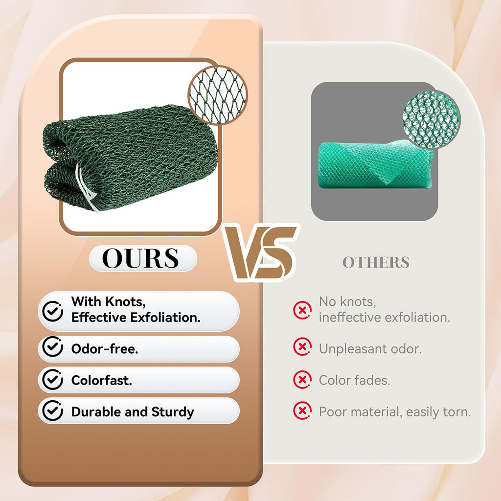 CORATED African Net Sponge Authentic, Shower Loofah Exfoliating Bath Sponge, Body Scrubber for Women and Men Daily Use Body Care, Travel Portable Bath Accessories Gifts for Women