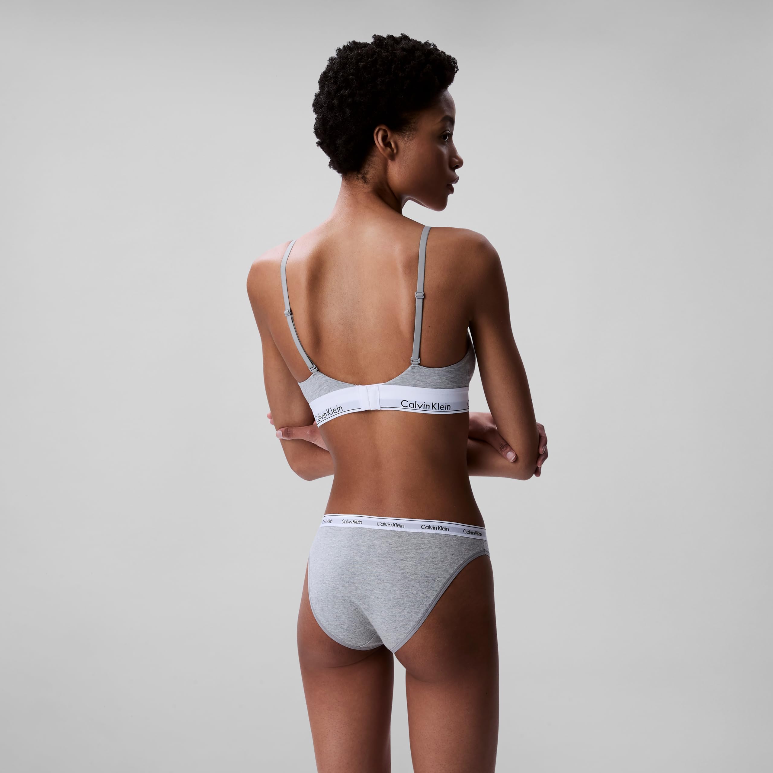 Calvin Klein Modern Cotton Lightly Lined Triangle Bralette Grey Heather