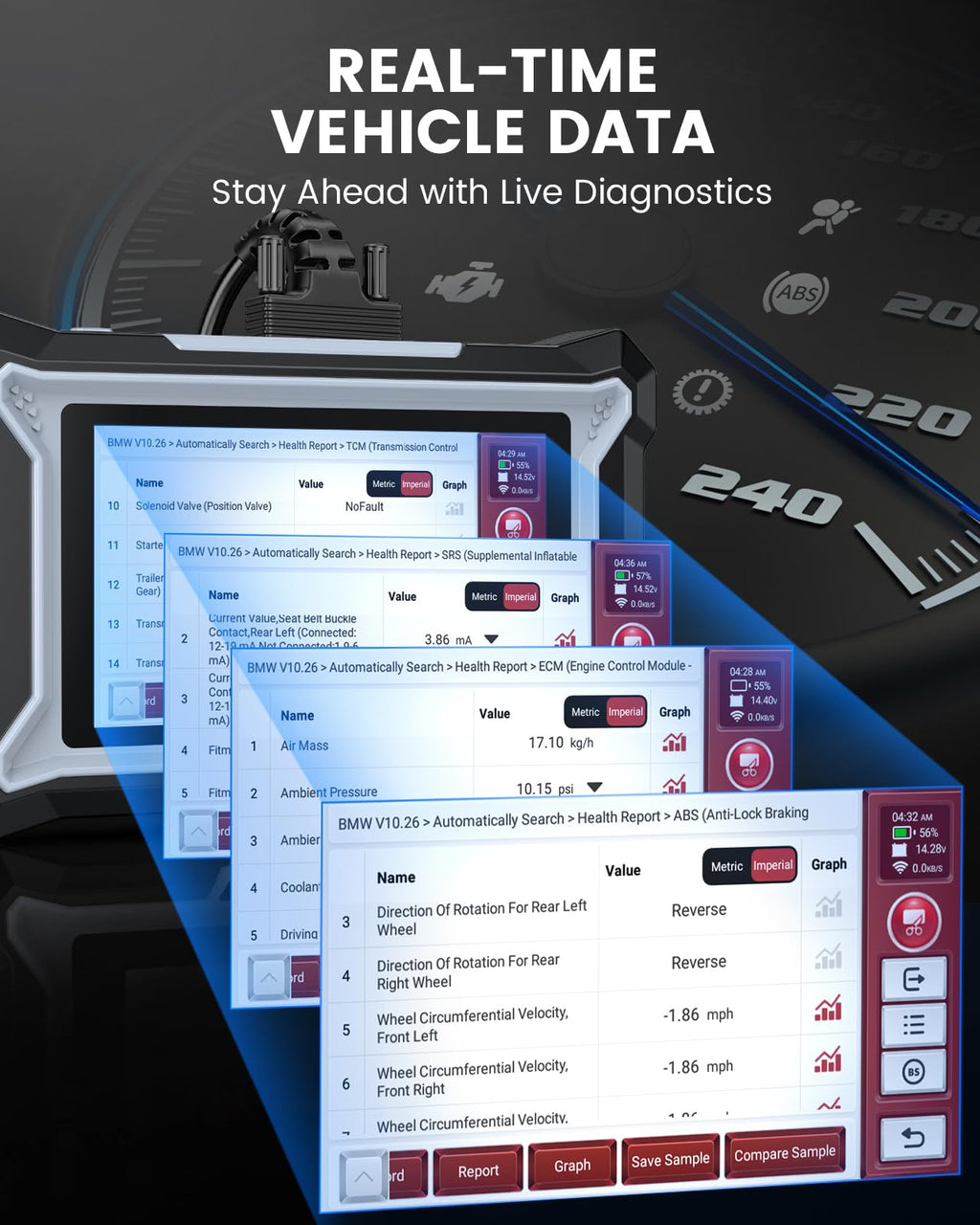ANCEL DS100 OBD2 Scanner - ABS, SRS, Transmission & Check Engine Code Reader with 7 Reset, Oil/Brake/BMS/SAS/ETS Reset, ABS Auto Bleeding, Gear Learning, Lifetime Free Update, Online Customer Service