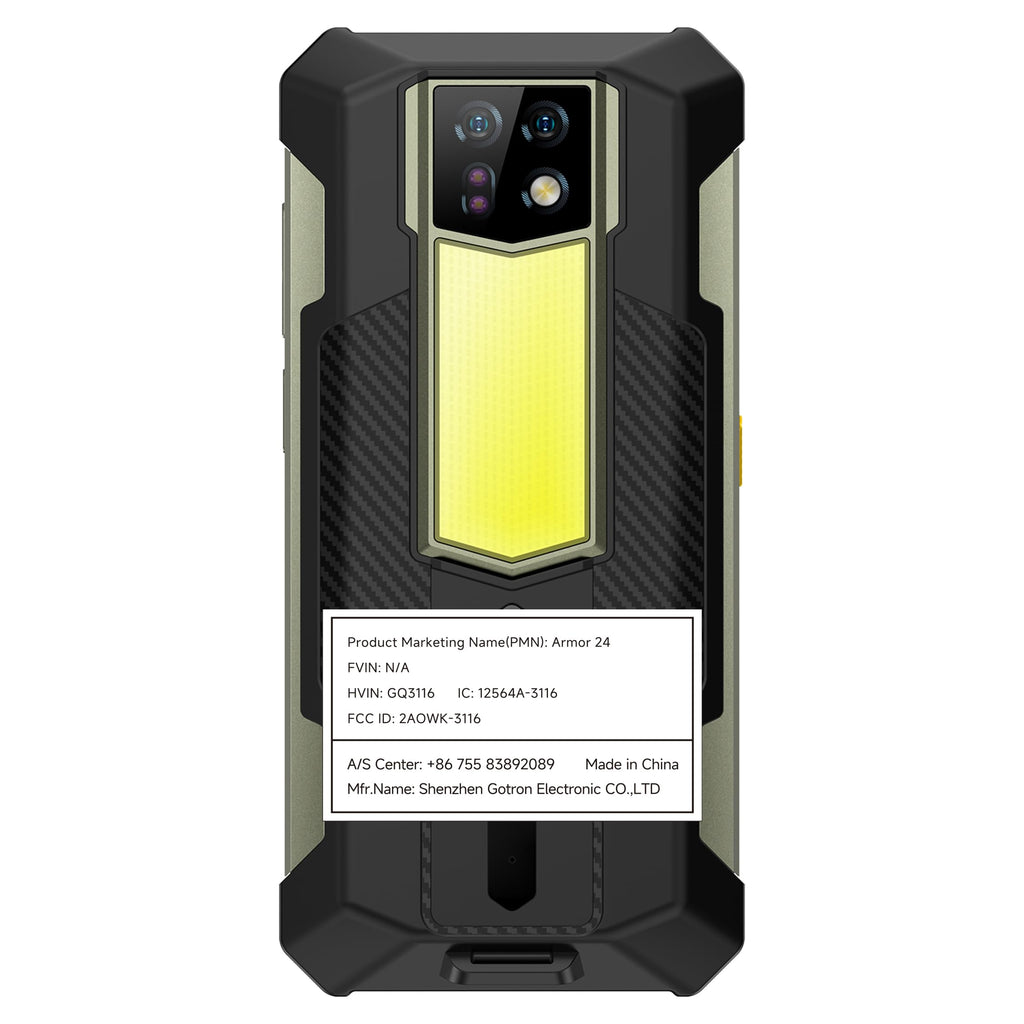Ulefone Armor 24 22000mAh Mega Battery Unlocked Rugged Phone, Camping Light, 24GB RAM +256GB ROM, 6.78" FHD+120Hz Screen, 64MP Main Camera + 64MP Night Vision Camera, Android 14 Rugged Smartphone NFC