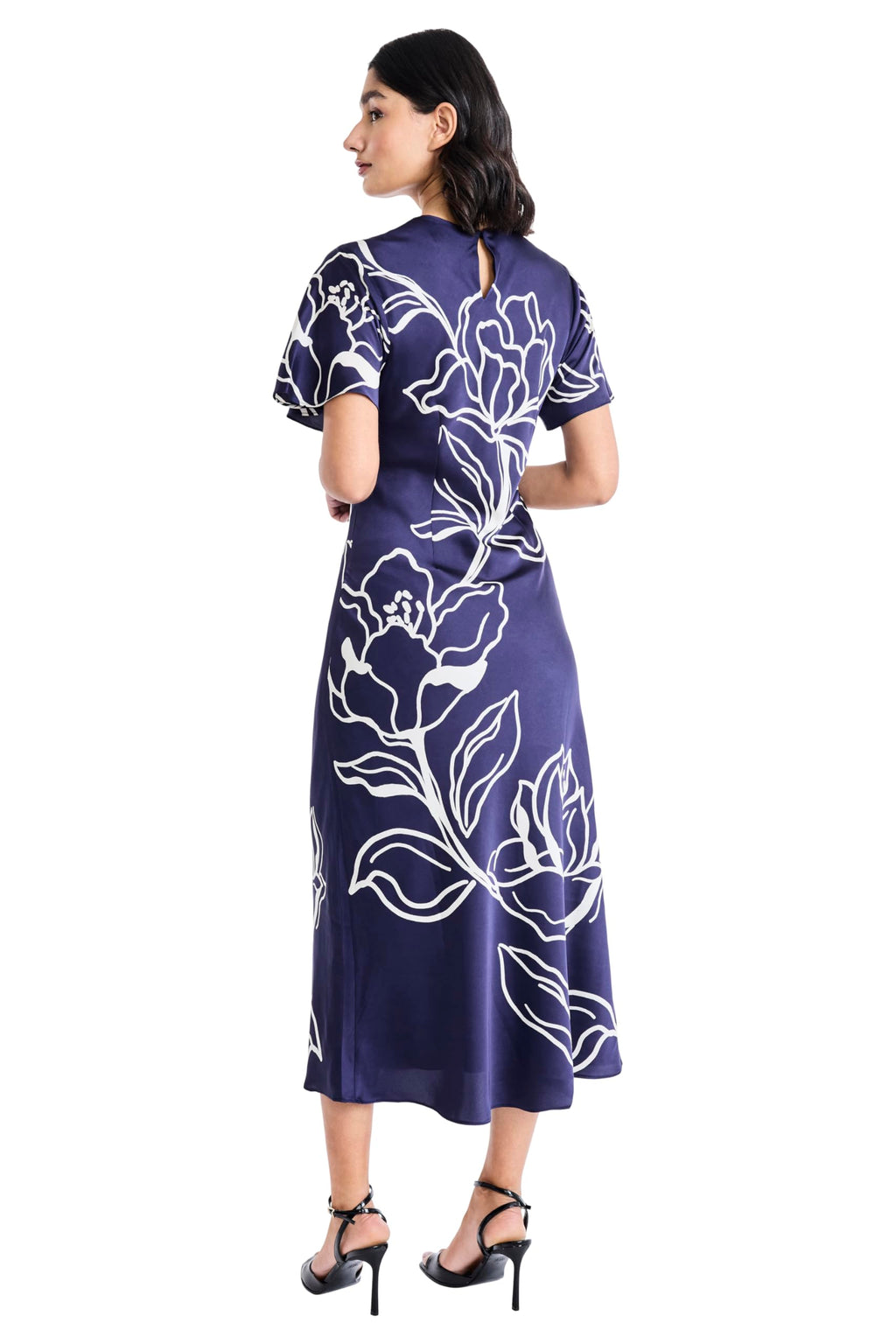 Maggy London - Women's Short Sleeve Round Neck Shift Dress - Elegant Midi Wedding Guest Dresses - 0