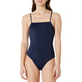 Amazon Essentials Women's Squareneck One-Piece Swimsuit, Navy, Medium