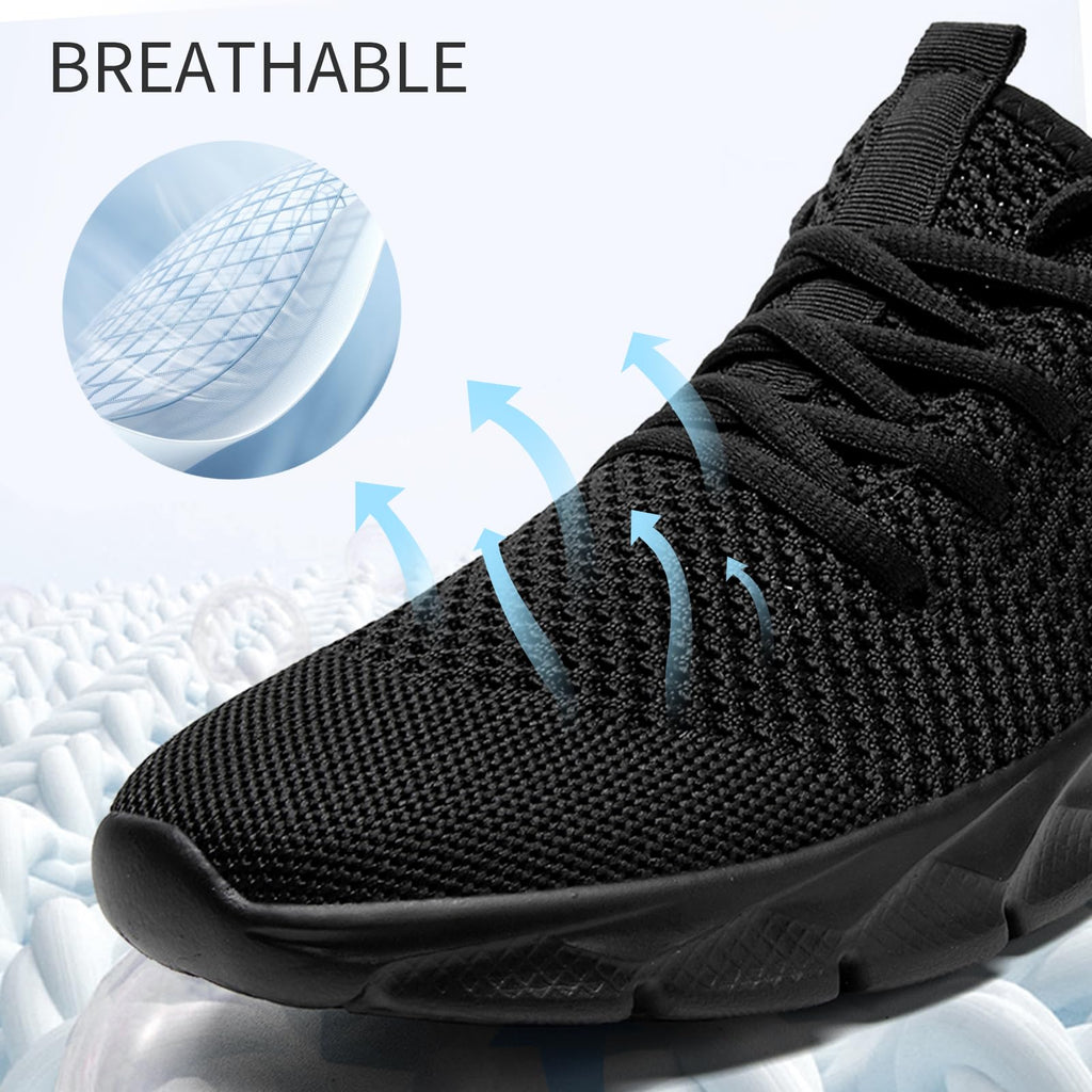 VLHGCG Running Black Shoes for Men Tennis Slip on Sneakers Casual Walking Fashion Shoe Lightweight Slippers Size 14.5