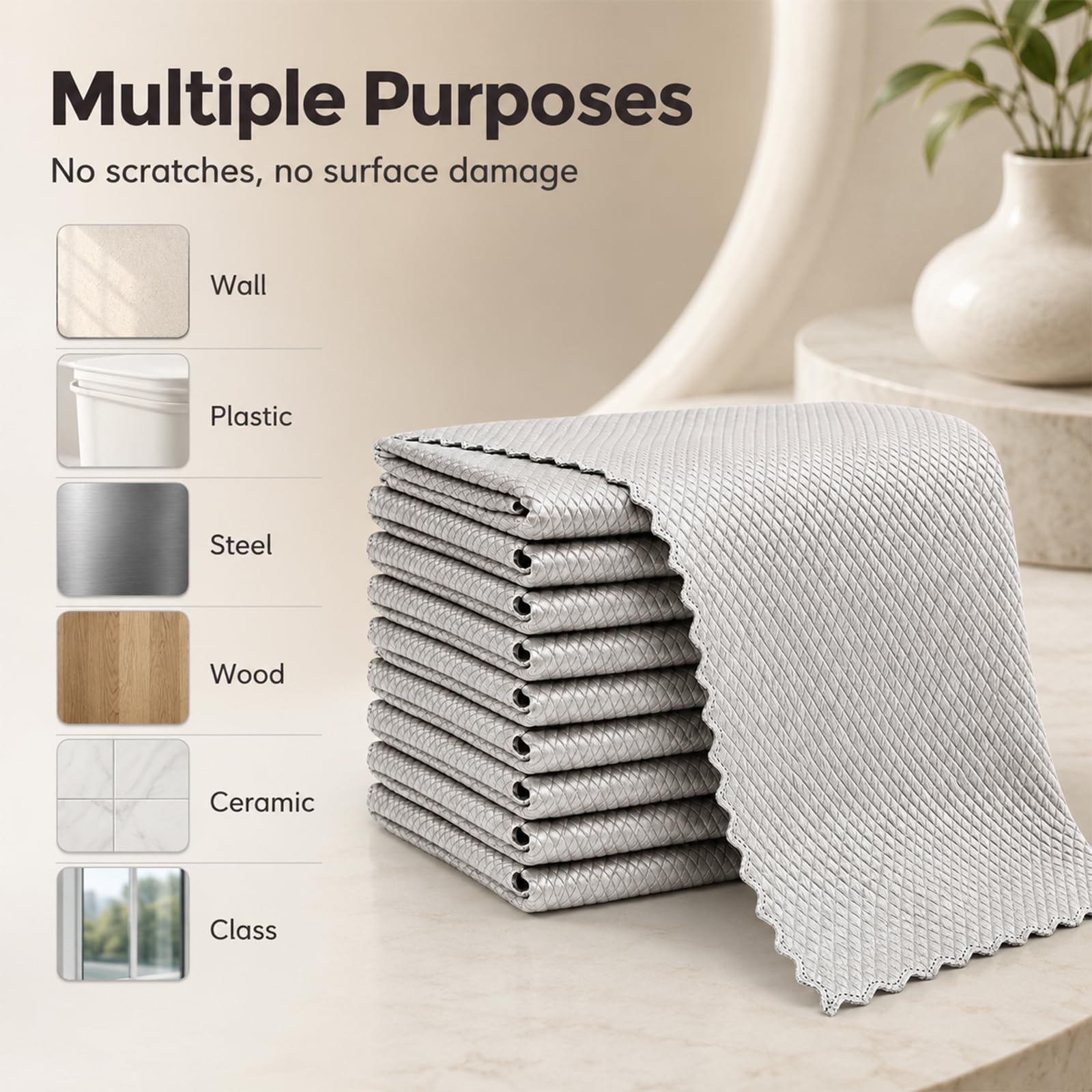 10Pcs Cloths, Wire Mesh Cleaning Cloth,Multipurpose Silver Mesh Dishcloth,Reusable Non Scratch Wire Dishcloth for Kitchen Dishes, Sinkss