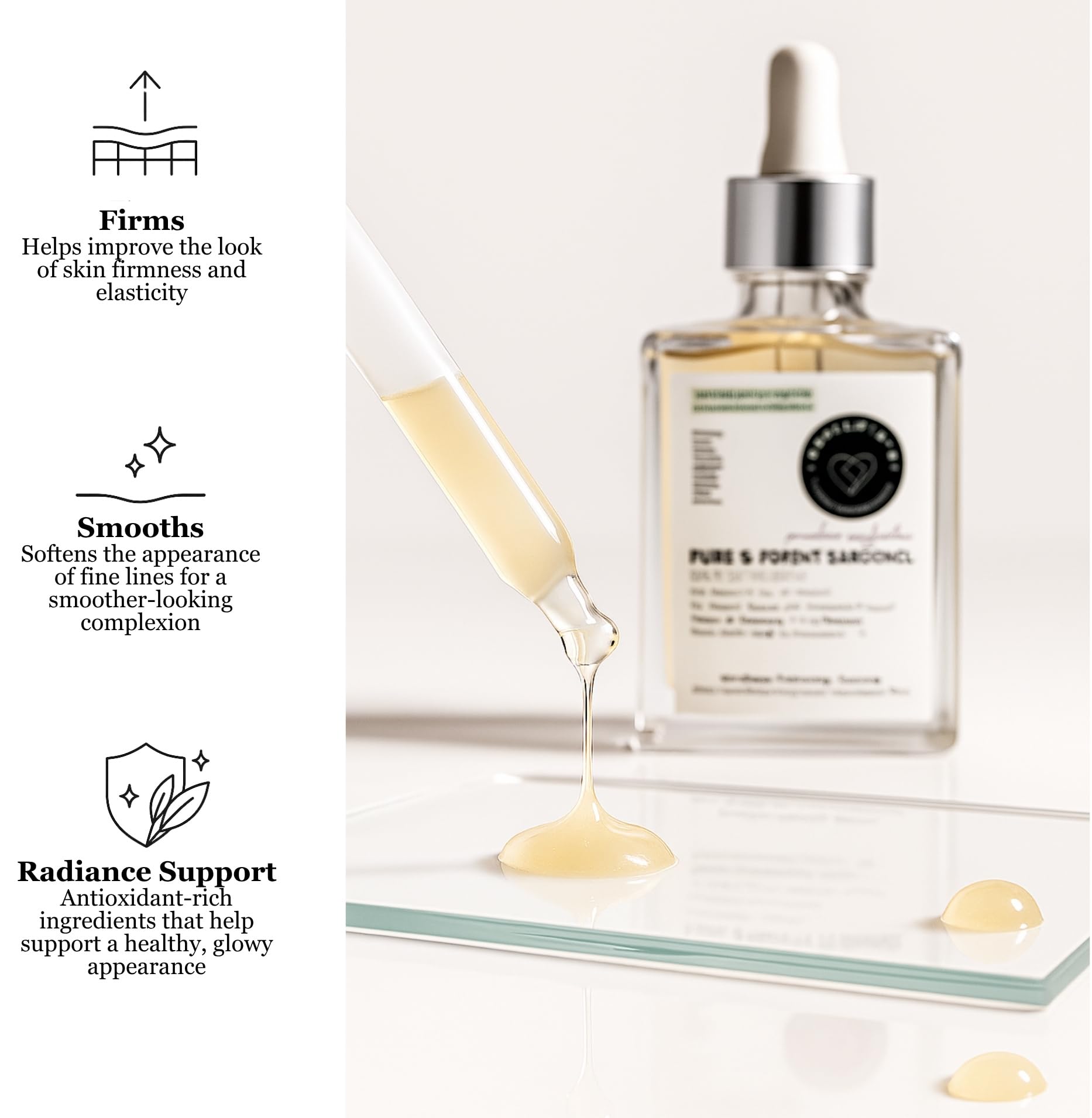 Hearthical Organic Oil-Based Bakuchiol Serum For Face | 1oz Natural Retinol Alternative for Glowing Skin | Brightening Serum For Face | 99% Pure Bakuchiol Oil with Jojoba & Sea Buckthorn | Made In USA