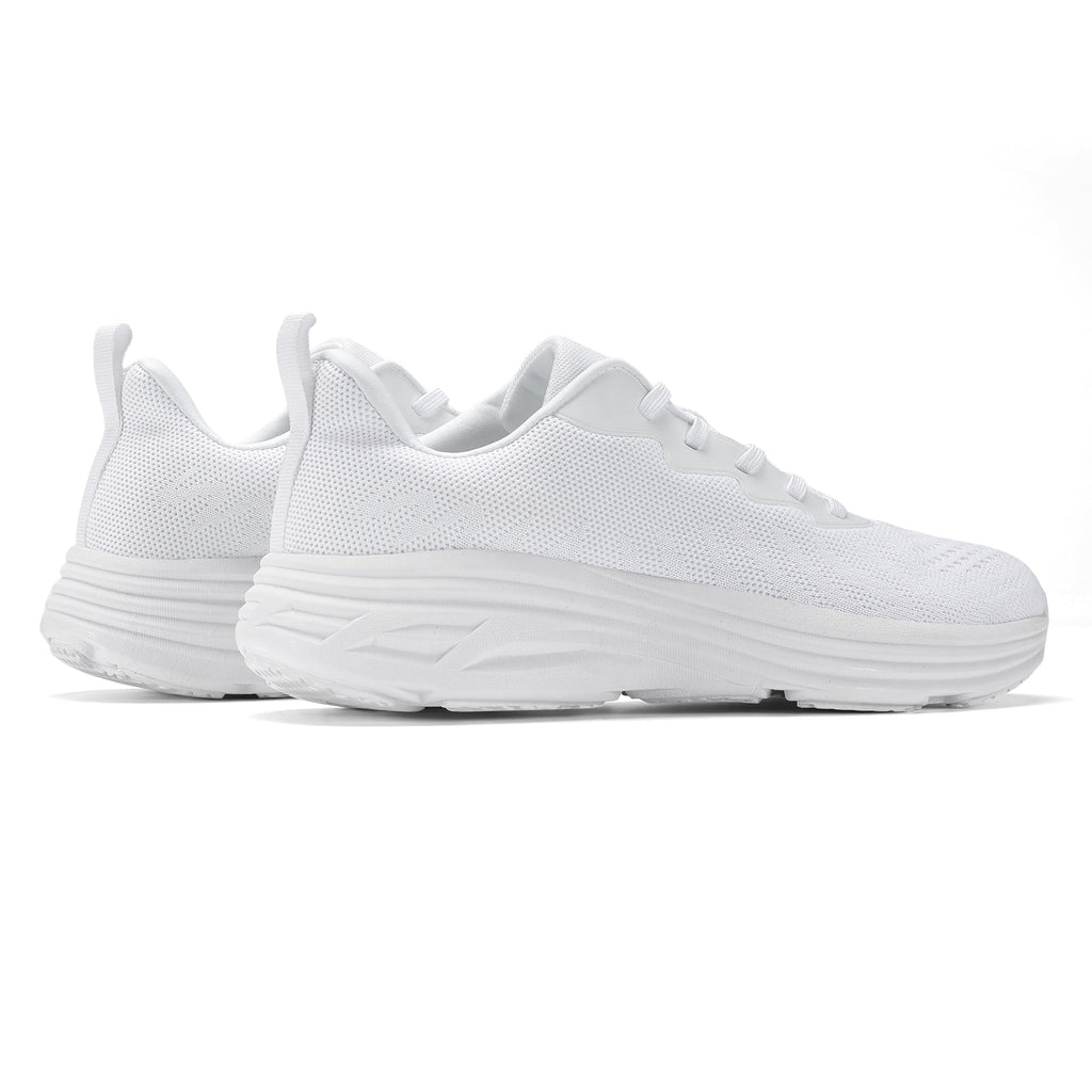 LCGJR Men's Slip On Cushion Running Shoes Lightweight Breathable Walking Shoes Non Slip Athletic Fashion Tennis Sneakers White Size 13